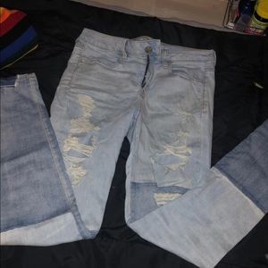 Light denim skinny jeans